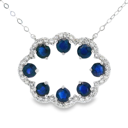 Sapphire Diamond Fashion Pendants 14KT White Gold by Bids.com