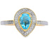 Genuine .54ct Blue Topaz Diamond Ring 10KT Yellow Gold by Bids.com