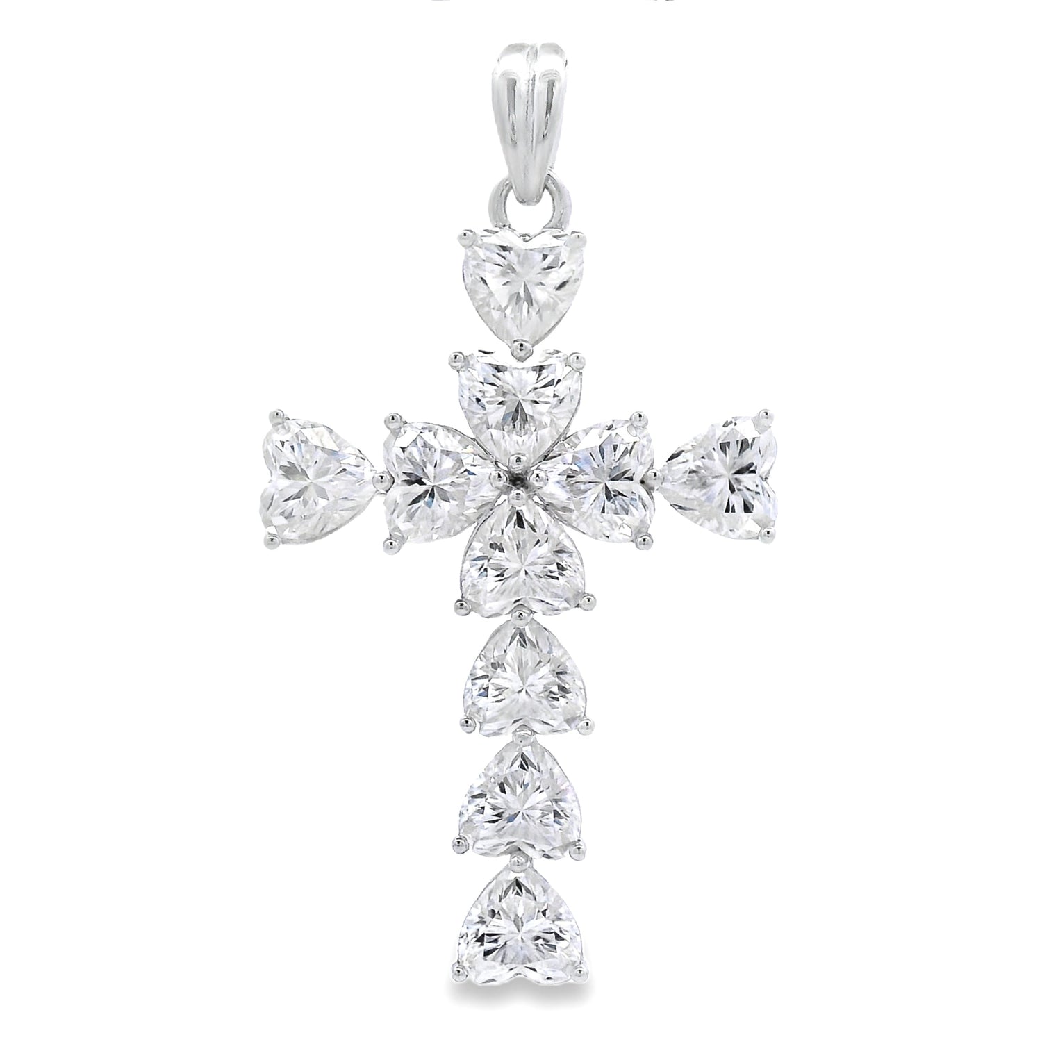 Moissanite Cross Religious Pendant Sterling Silver by Bids.com