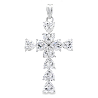 Moissanite Cross Religious Pendant Sterling Silver by Bids.com