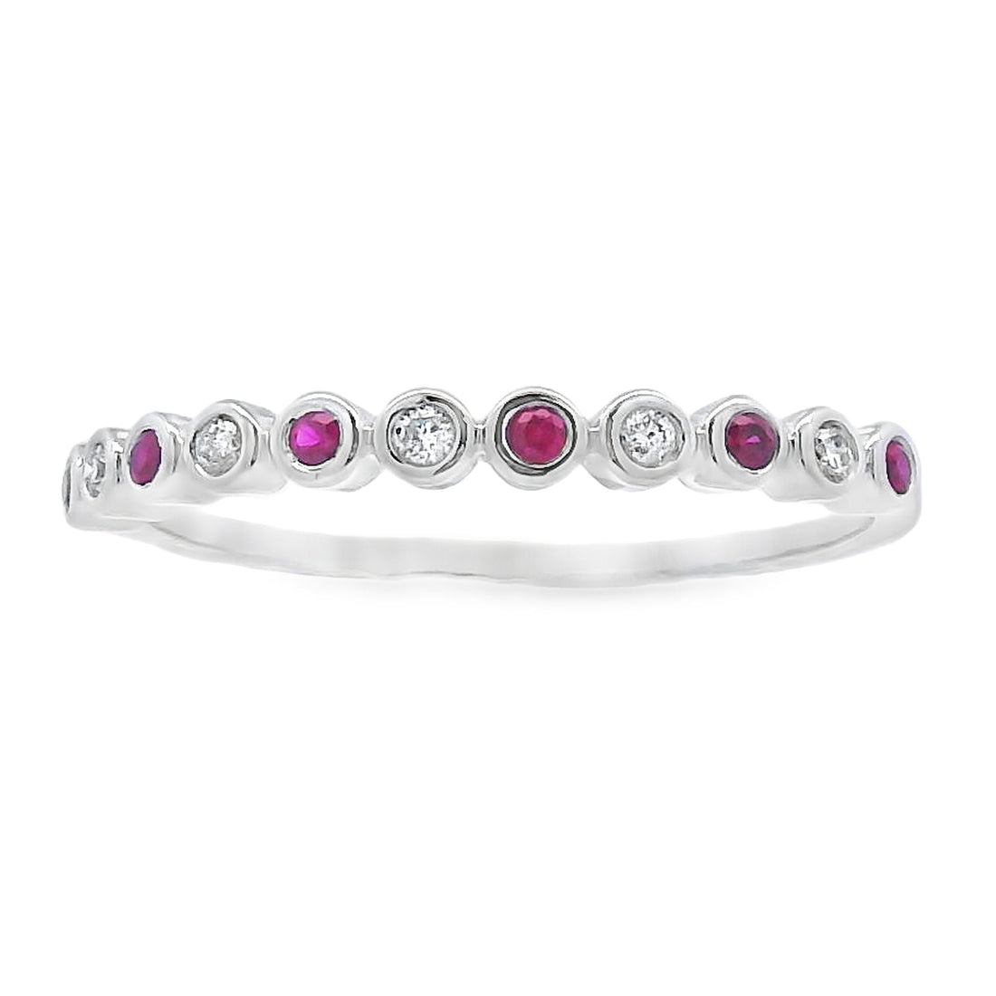 Sapphire Diamond stackable band set 14KT White Gold by Bids.com