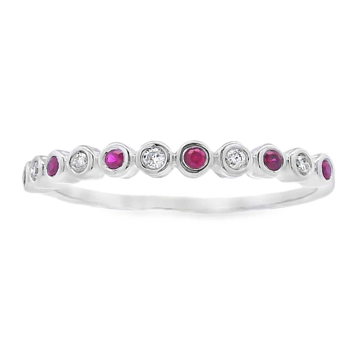 Sapphire Diamond stackable band set 14KT White Gold by Bids.com