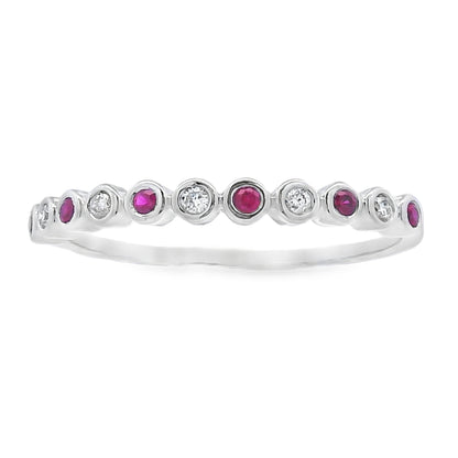 Sapphire Diamond stackable band set 14KT White Gold by Bids.com