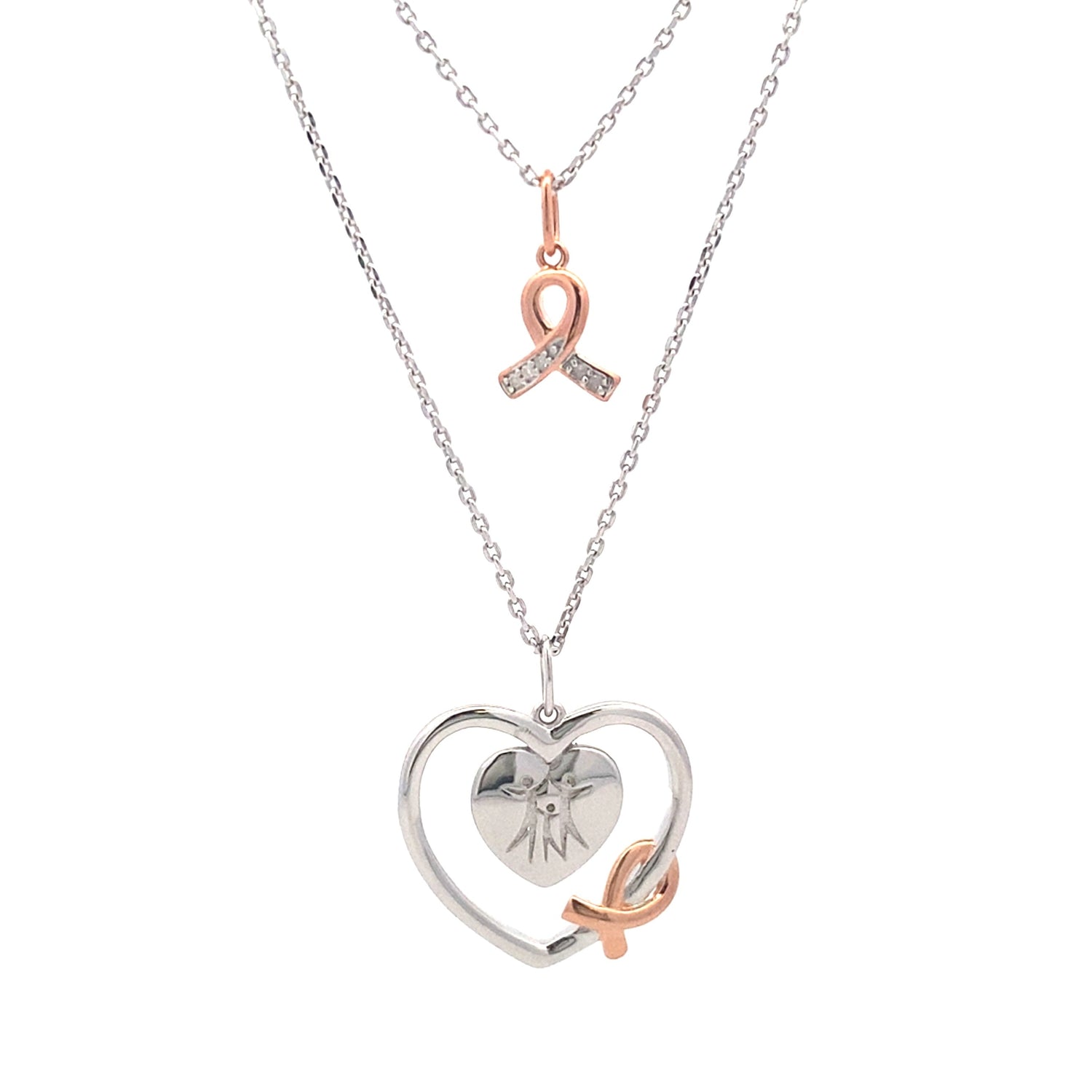 .02ct Diamond Heart Love Pendant Sterling Silver by Bids.com