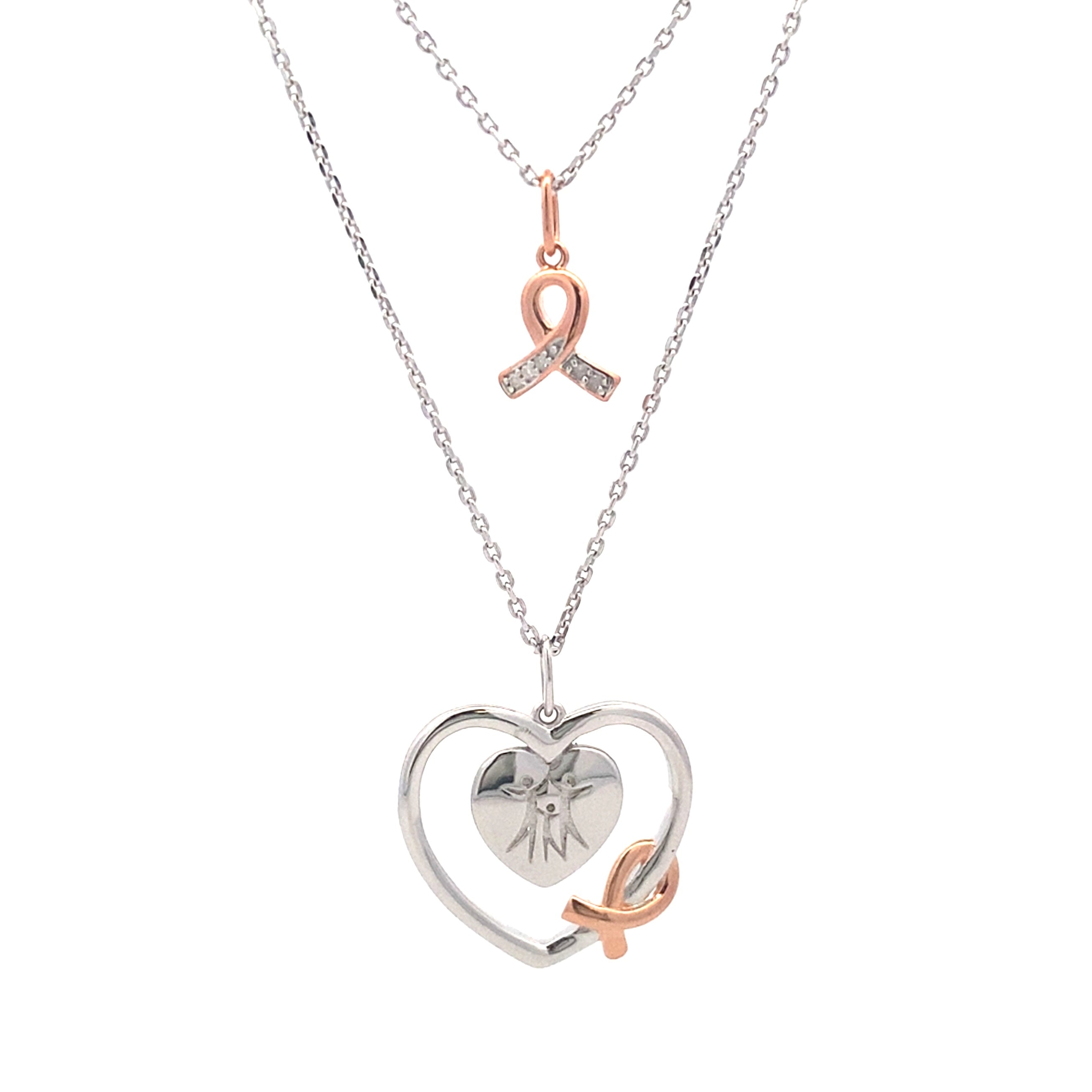 .02ct Diamond Heart Love Pendant Sterling Silver by Bids.com