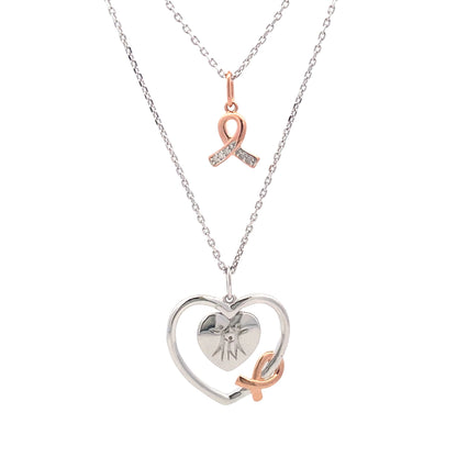 .02ct Diamond Heart Love Pendant Sterling Silver by Bids.com