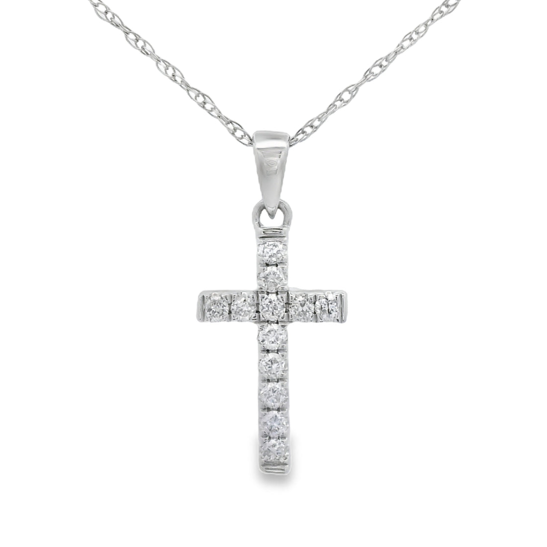 .11ct Diamond Cross Religious Pendant 14KT White Gold by Bids.com