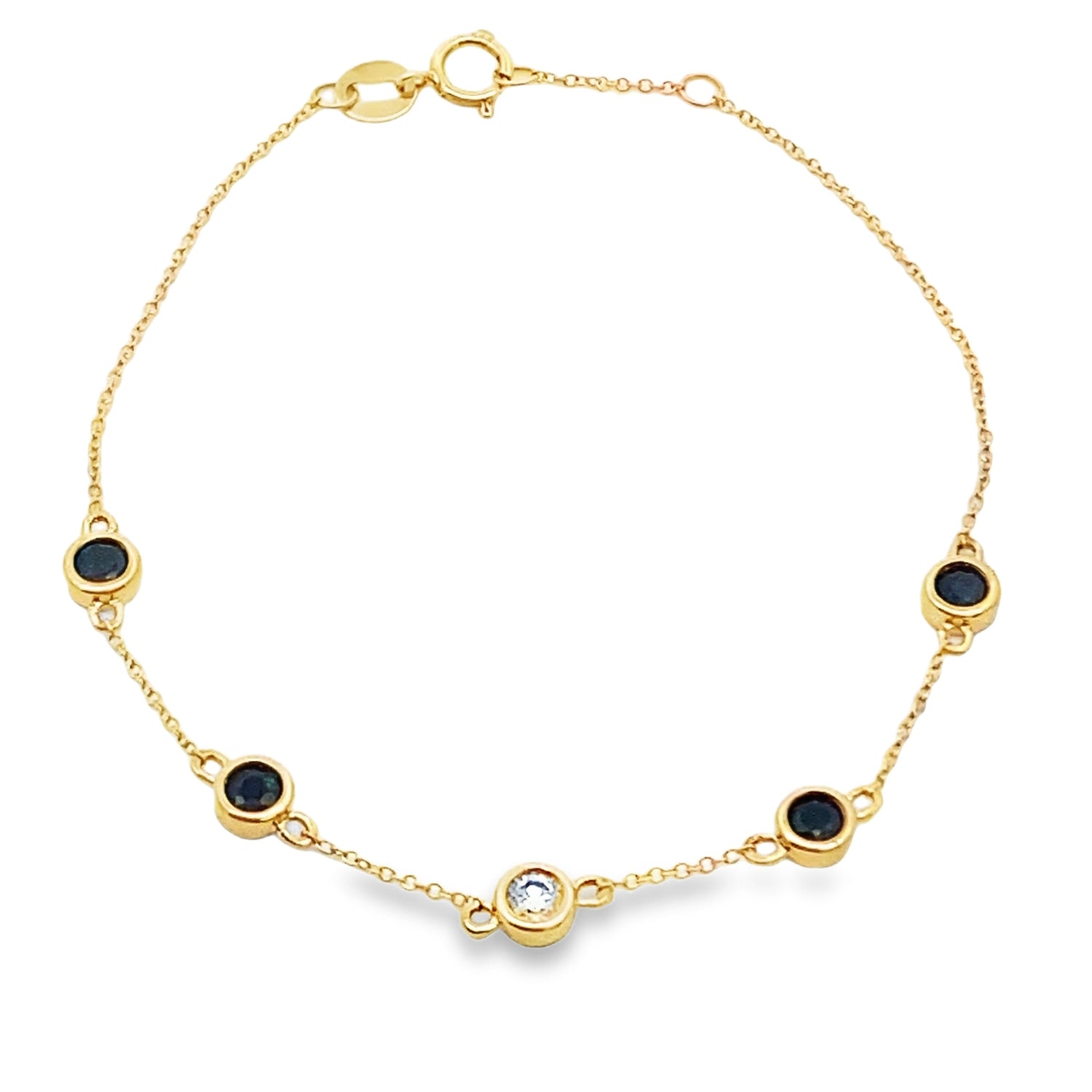 .74ct Sapphire Diamond Bracelet 14KT Yellow Gold by Bids.com