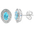.62ct Blue Topaz Diamond Earrings 10KT White Gold by Bids.com