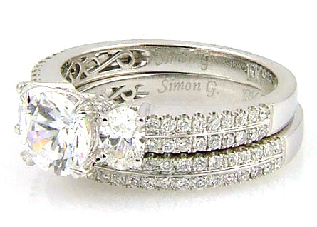 Natural 1.05ct Engagement Ring Set 18KT White Gold by Bids.com