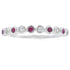 .18ct Ruby Diamond stackable band set 14KT White Gold by Bids.com