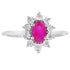 Genuine .63ct Ruby Diamond Ring 10KT White Gold by Bids.com