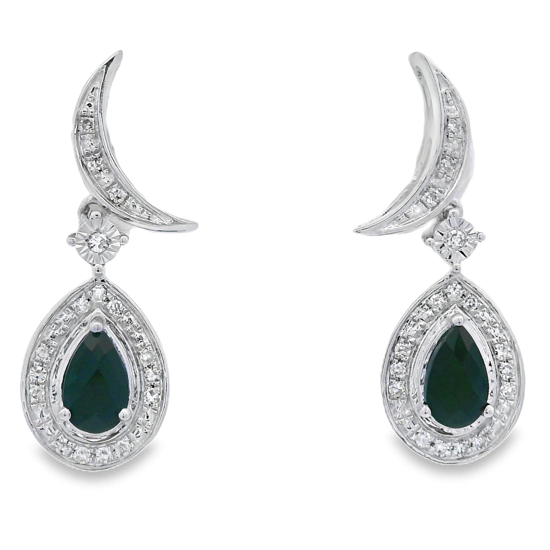 .55ct Onyx Diamond Dangle Earrings 10KT White Gold by Bids.com