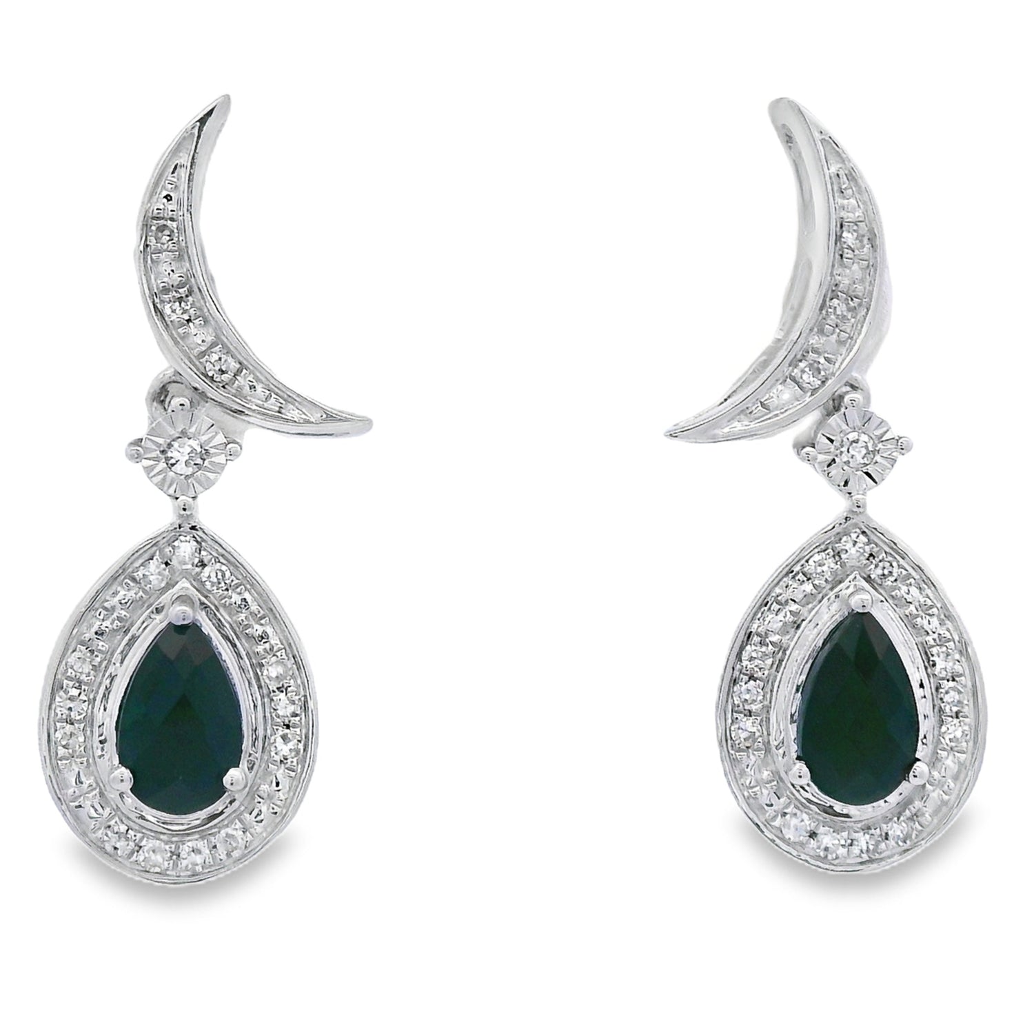 .55ct Onyx Diamond Dangle Earrings 10KT White Gold by Bids.com