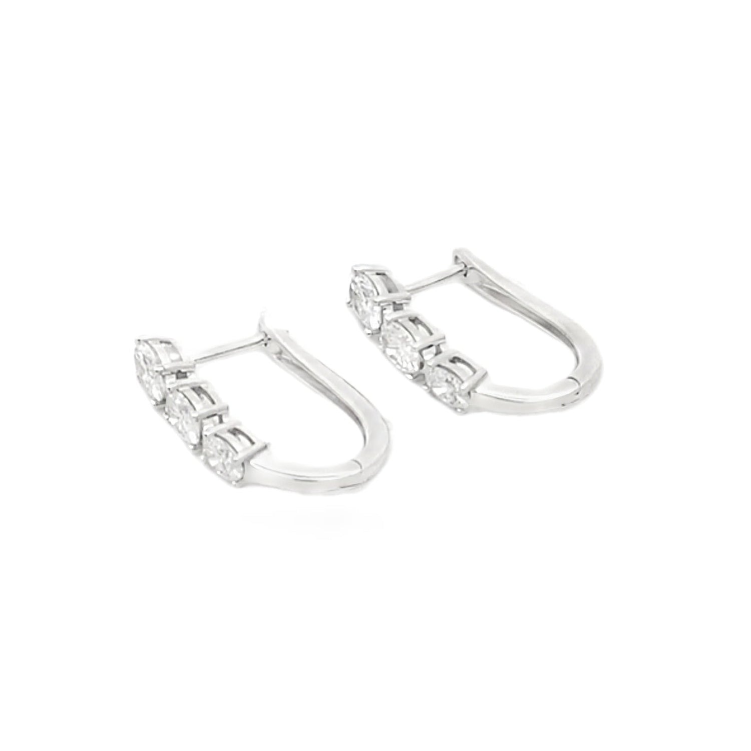 1.50ct Lab Grown Diamond Hoop Earrings 14KT White Gold by Bids.com