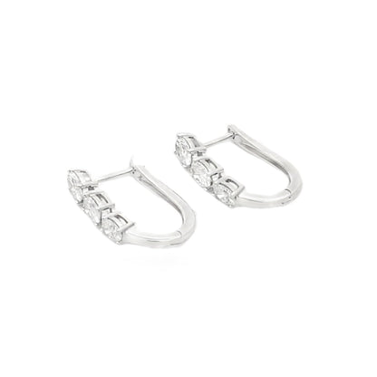 1.50ct Lab Grown Diamond Hoop Earrings 14KT White Gold by Bids.com