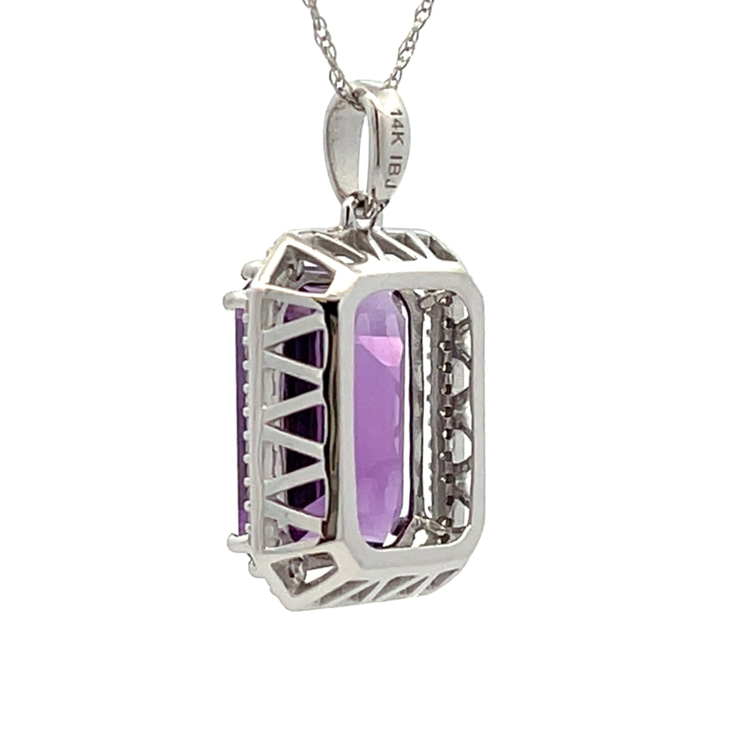Amethyst Diamond Fashion Pendants 14KT White Gold by Bids.com