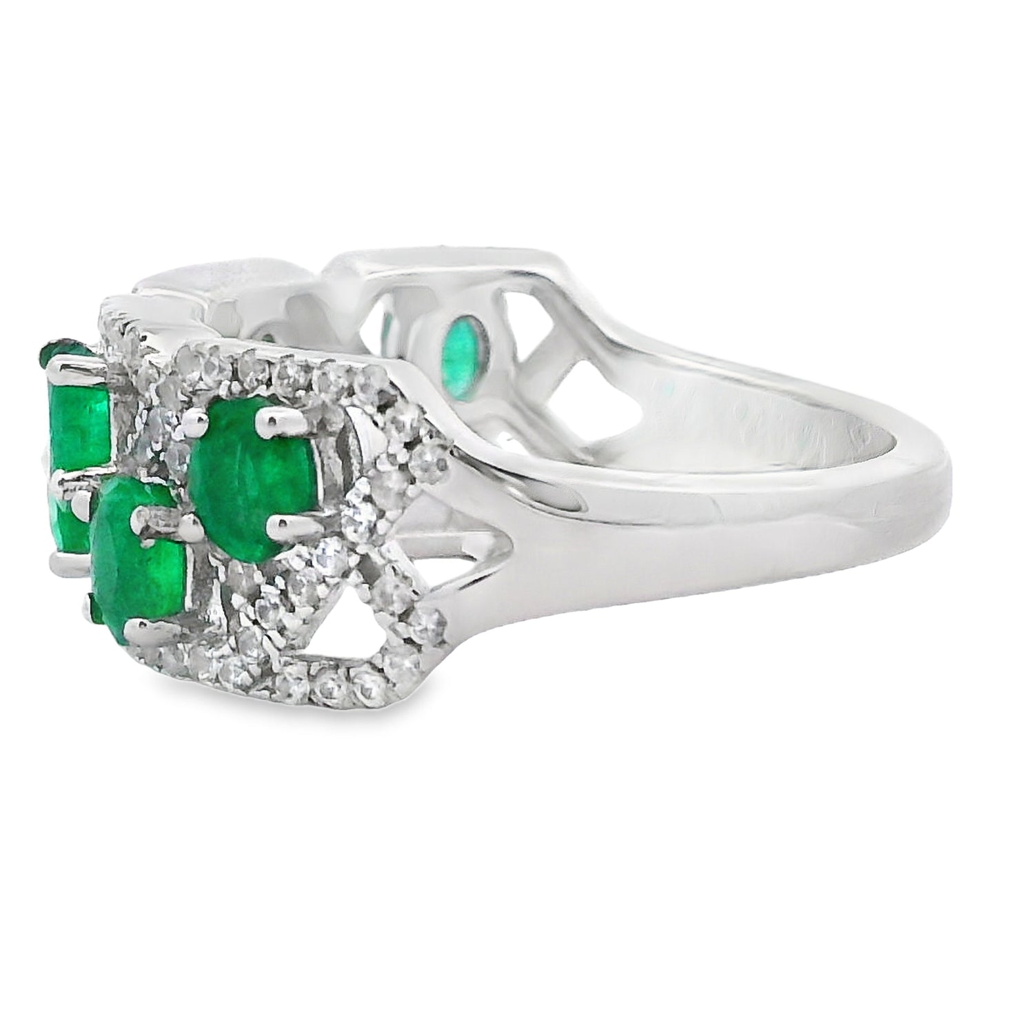 Natural 1.82ct Emerald Zircon Ring Sterling Silver by Bids.com