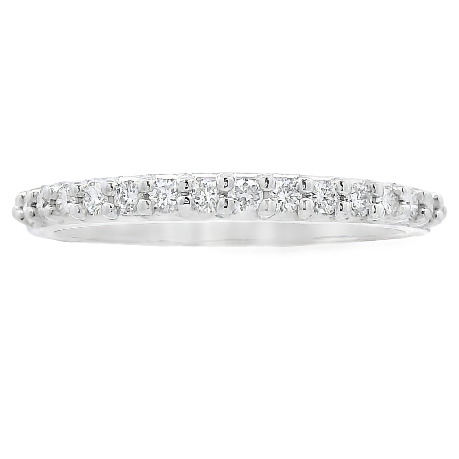 Natural .25ct Diamond Wedding Band Ring 14KT White Gold by Bids.com