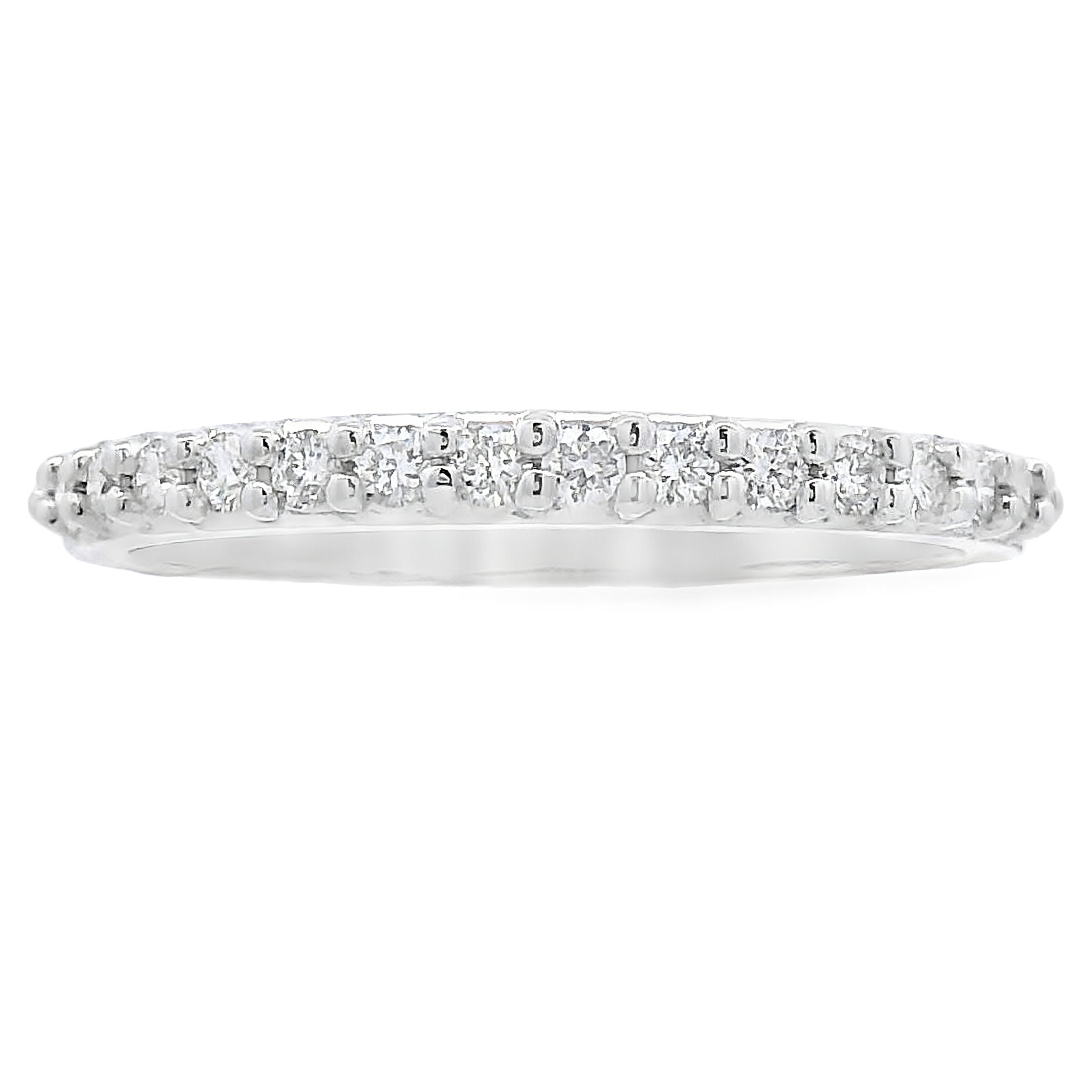 Natural .25ct Diamond Wedding Band Ring 14KT White Gold by Bids.com