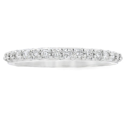 Natural .25ct Diamond Wedding Band Ring 14KT White Gold by Bids.com