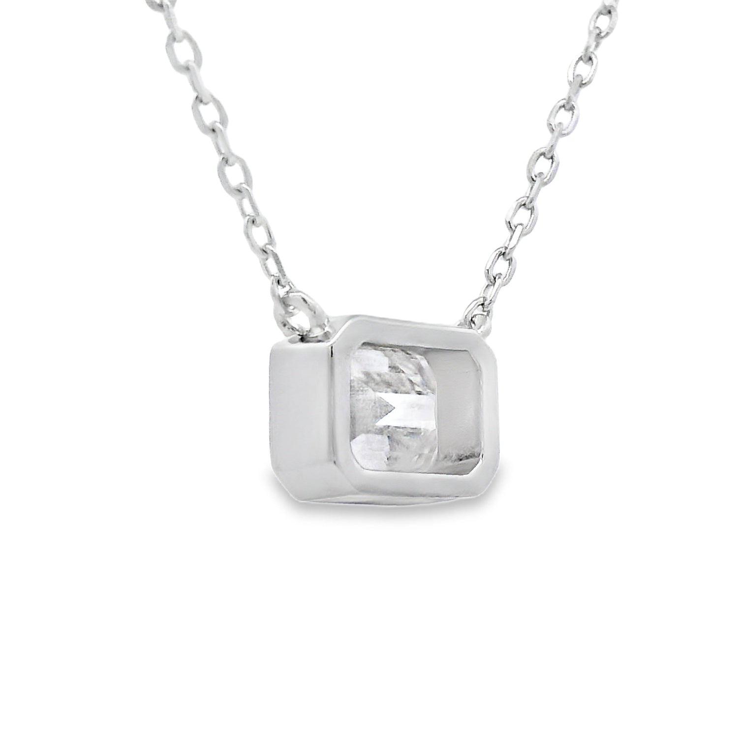 Natural .85ct Moissanite Pendant Sterling Silver by Bids.com
