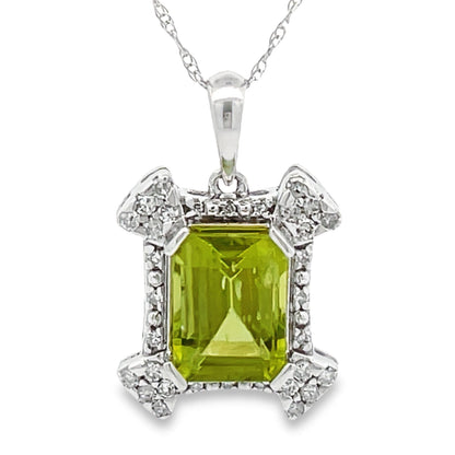 1.87ct Peridot Diamond Fashion Pendants 10KT White Gold by Bids.com