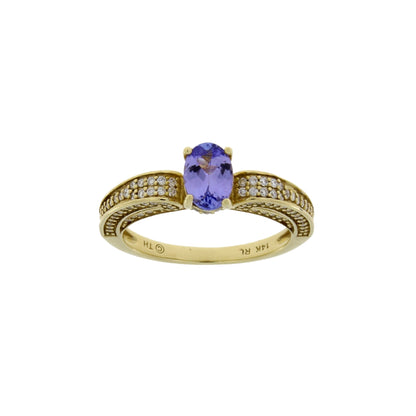 1.45ct Tanzanite Diamond Eng Only 14KT Yellow Gold by Bids.com