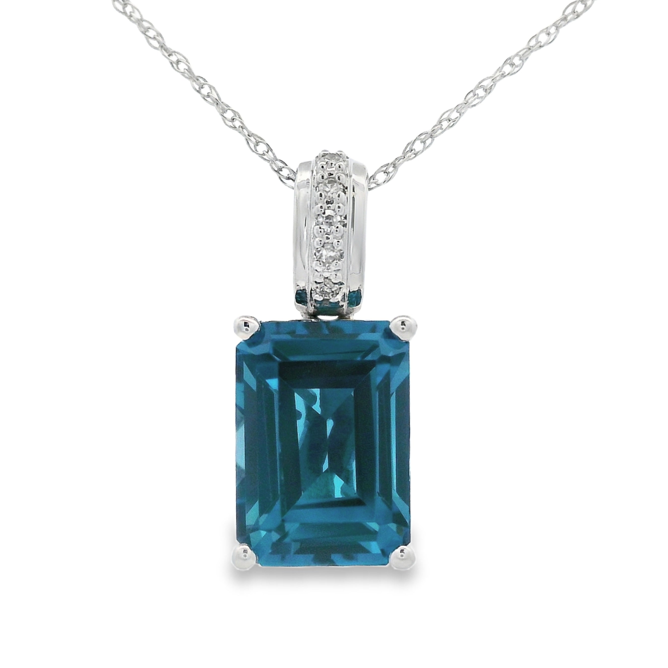London Blue Topaz Fashion Pendants 10KT White Gold by Bids.com