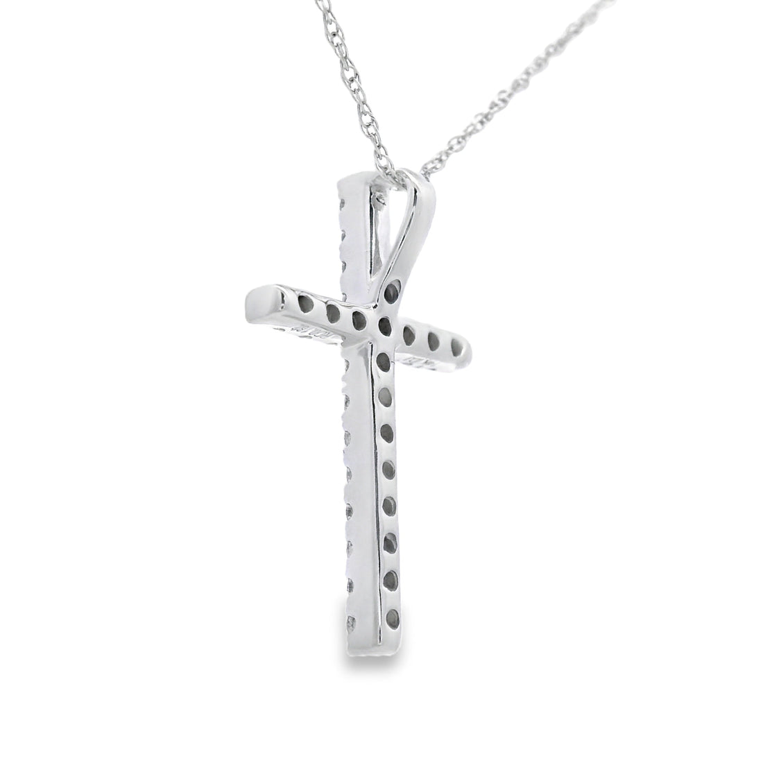 .19ct Diamond Cross Religious Pendant 14KT White Gold by Bids.com