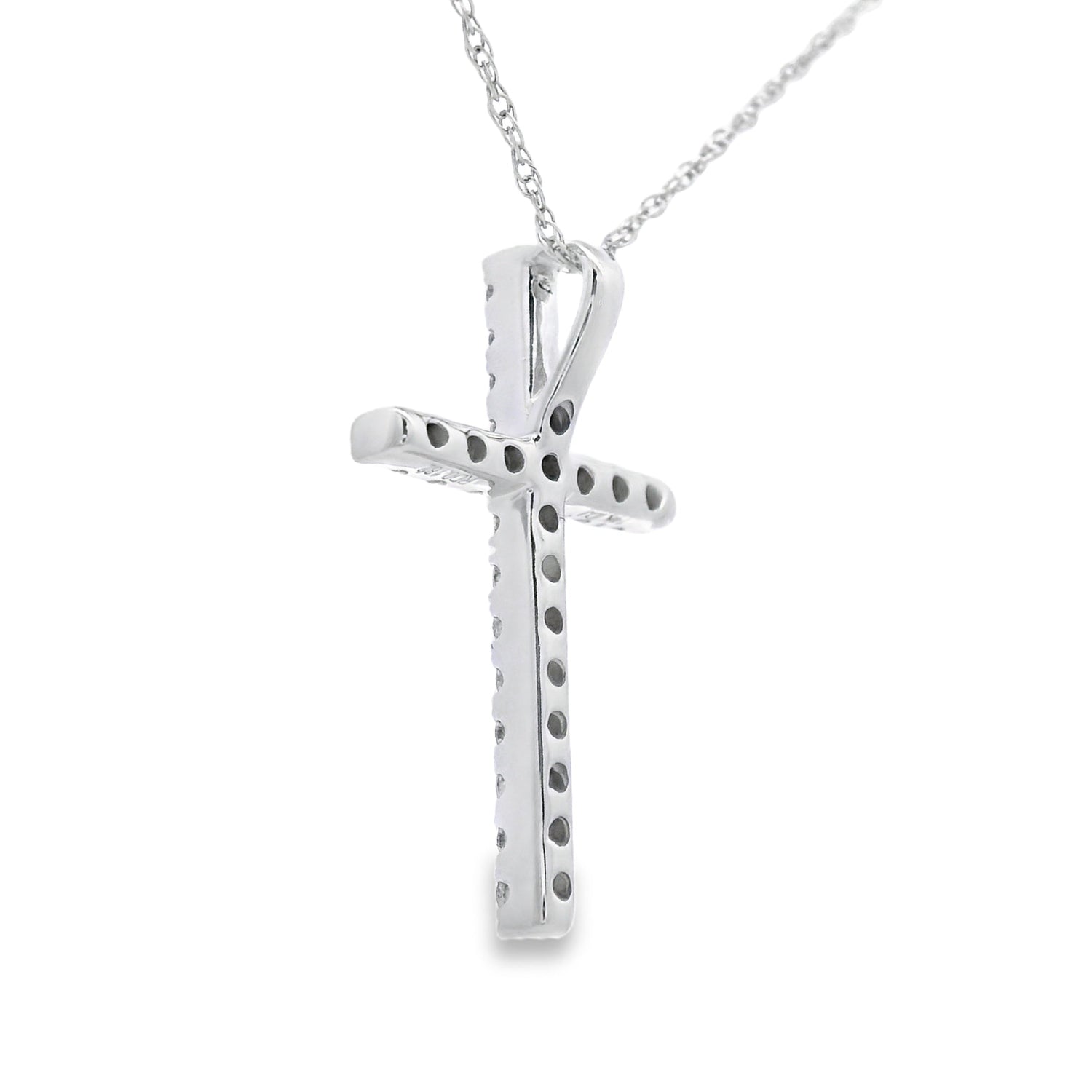 .19ct Diamond Cross Religious Pendant 14KT White Gold by Bids.com
