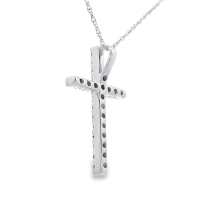 .19ct Diamond Cross Religious Pendant 14KT White Gold by Bids.com