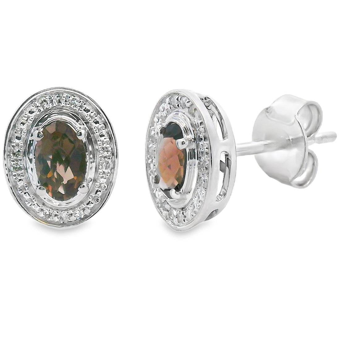 Genuine .45ct Quartz Diamond Earrings 10KT White Gold by Bids.com