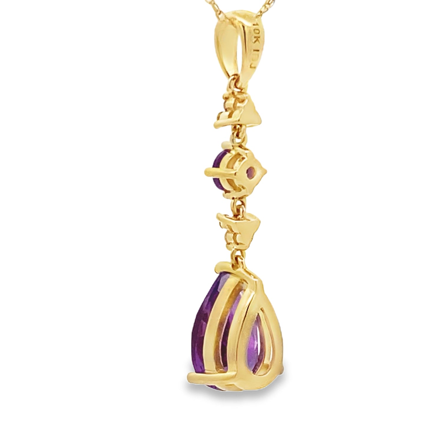 Amethyst Diamond Fashion Pendants 10KT Yellow Gold by Bids.com