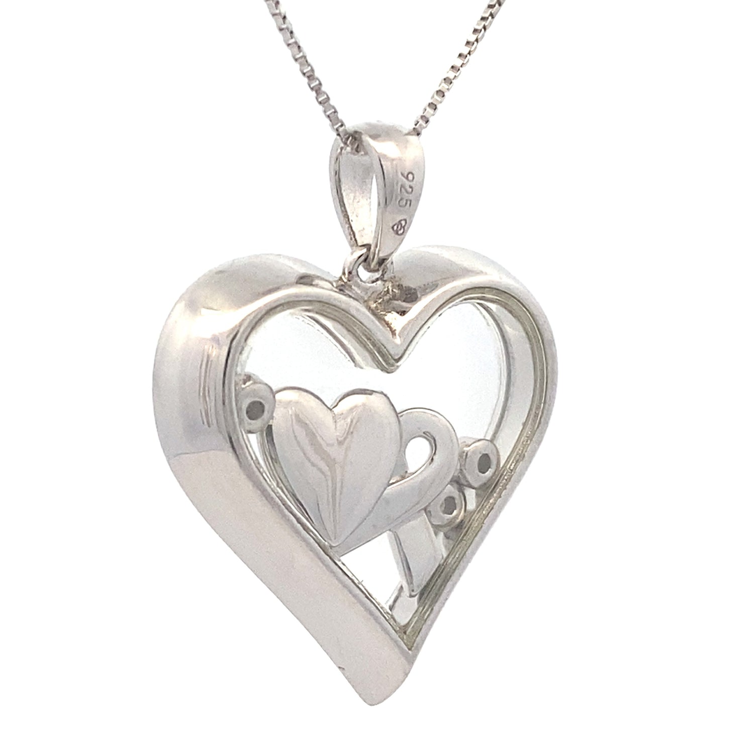 .02ct Diamond Heart Love Pendant Sterling Silver by Bids.com