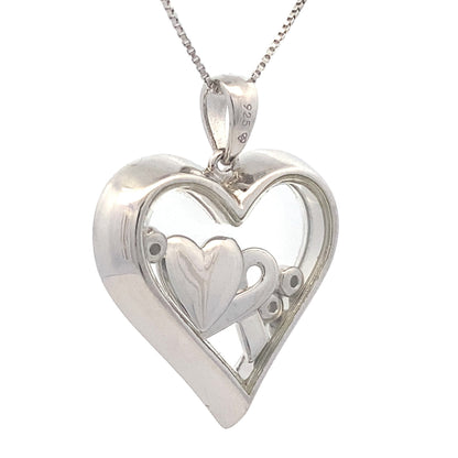 .02ct Diamond Heart Love Pendant Sterling Silver by Bids.com