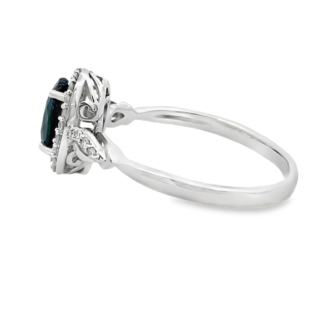 Natural 1.07ct Sapphire Diamond Ring 10KT White Gold by Bids.com