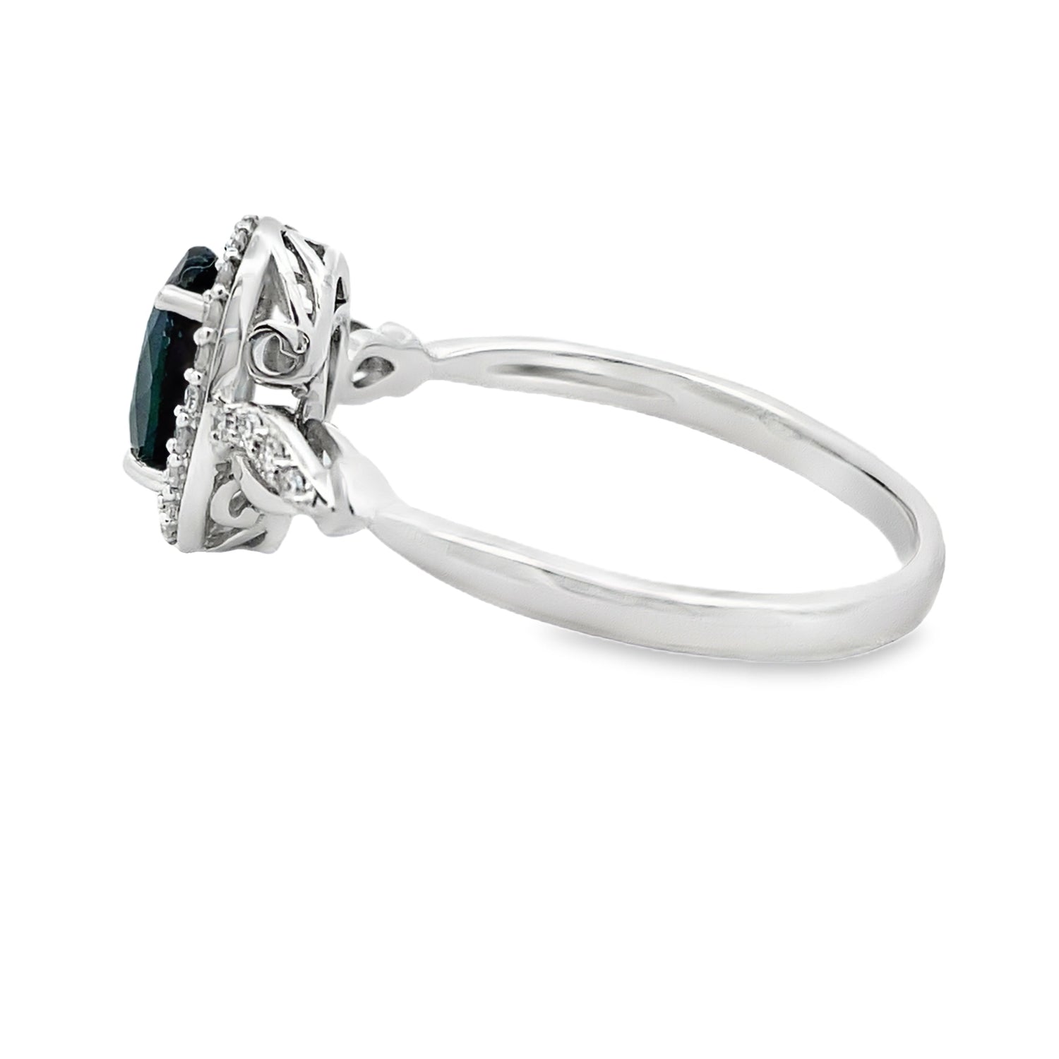 Natural 1.07ct Sapphire Diamond Ring 10KT White Gold by Bids.com