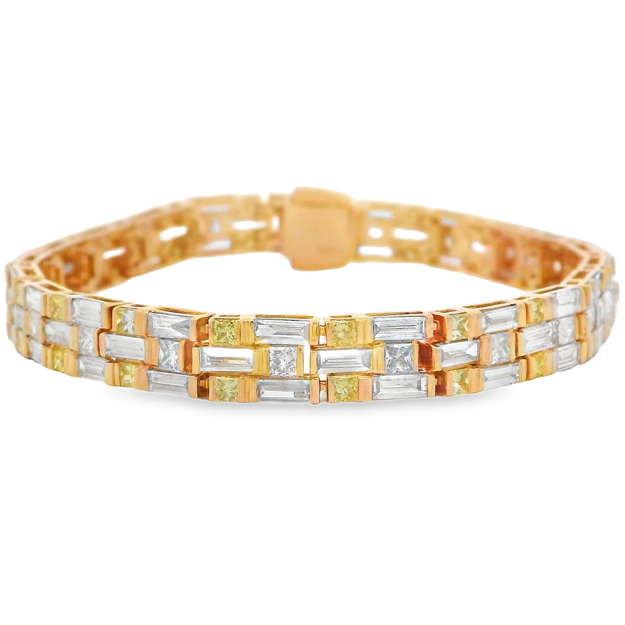 Lab Grown Diamond Tennis Bracelet 14KT Yellow Gold by Bids.com