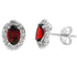 Genuine 1.18ct Garnet Diamond Earrings 10KT White Gold by Bids.com
