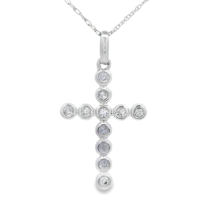 .12ct Diamond Cross Religious Pendant 14KT White Gold by Bids.com