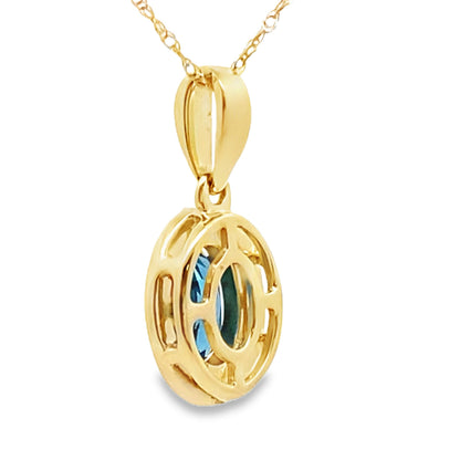 London Blue Topaz Fashion Pendants 10KT Yellow Gold by Bids.com