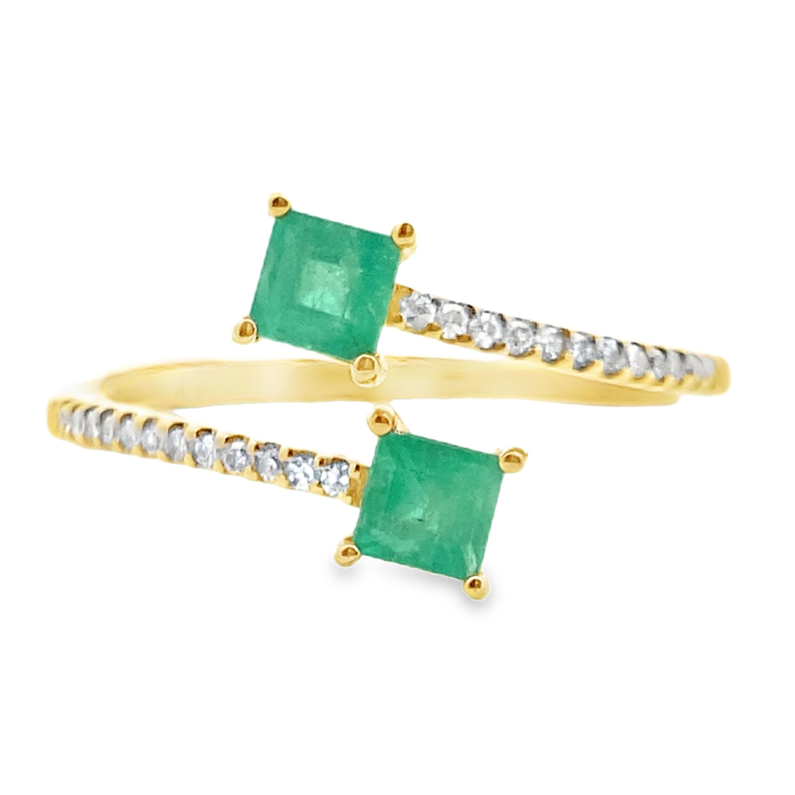 Genuine .47ct Emerald Diamond Ring 14KT Yellow Gold by Bids.com
