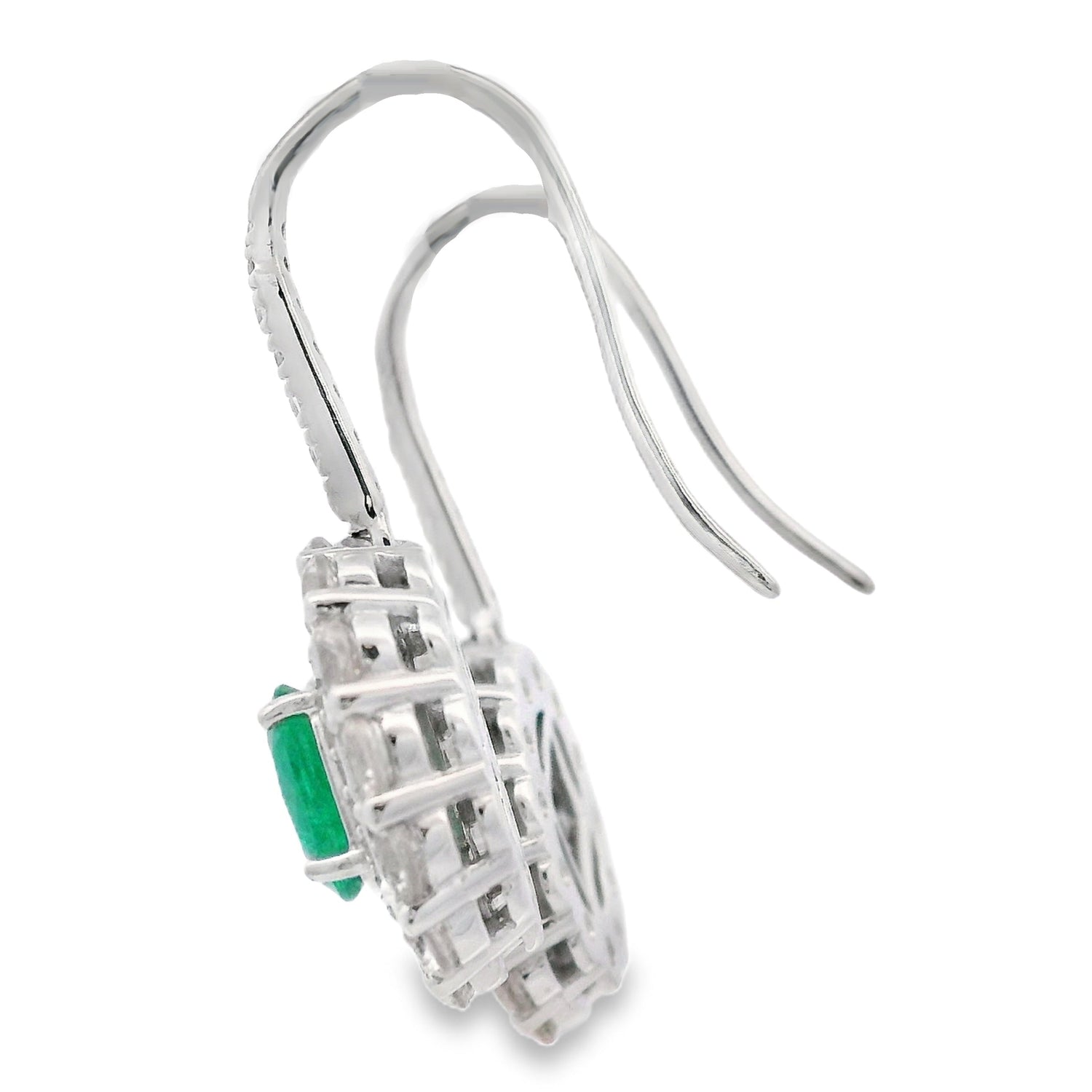 5.28ct Emerald Zircon Dangle Earrings Sterling Silver by Bids.com