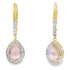 Rose Quartz Diamond Dangle Earrings 10KT Yellow Gold by Bids.com