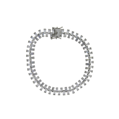 Natural Cubic Zirconium Tennis Bracelet Sterling Silver by Bids.com