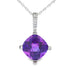 Amethyst Diamond Fashion Pendants 10KT White Gold by Bids.com