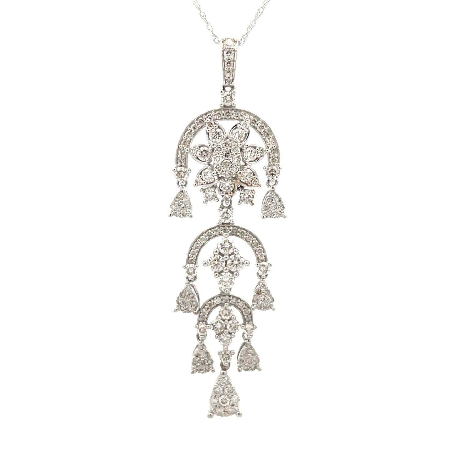 Natural 1.50ct Diamond Fashion Pendants 14KT White Gold by Bids.com