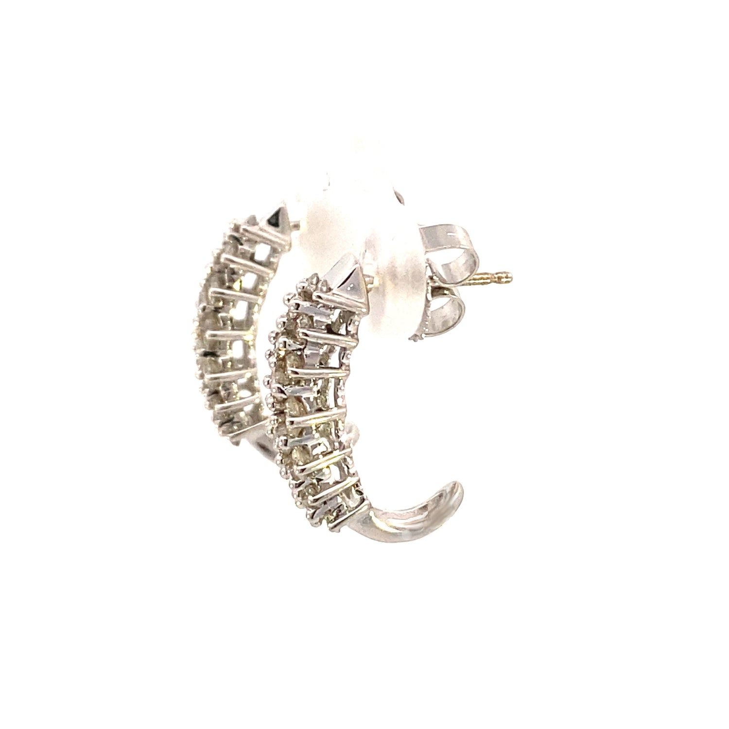 1.09ct Diamond Diamond Hoop Earrings 14KT White Gold by Bids.com