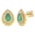 Genuine .92ct Emerald Diamond Earrings 14KT Yellow Gold by Bids.com